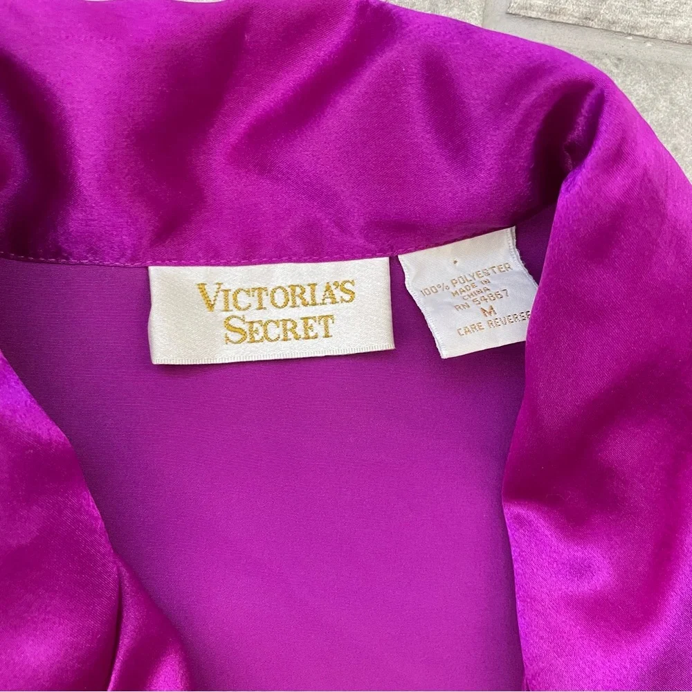 Vintage Victorias Secret Gold Label Sleep Shirt Blazer Cut Size Medium Pajama - Picture 4 of 8